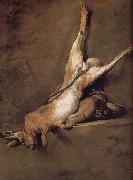 Jean Baptiste Simeon Chardin Tinderbox hare and hunting with oil painting
